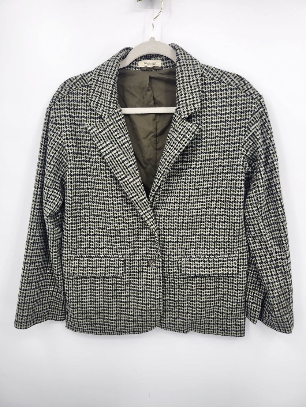 MADEWELL HOUNDSTOOTH KNIT BLAZER JACKET NN258 SZ XXS